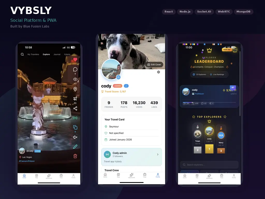 Vybsly Social — Multi-device showcase