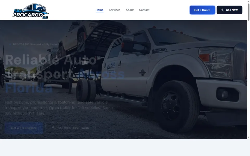 S-L ProCargo — small business website built by BlueFusion WebDev